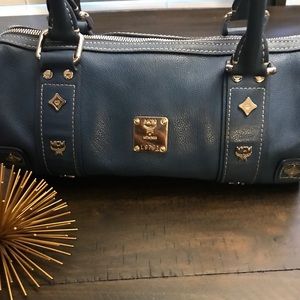 MCM Studded Barrel Bag